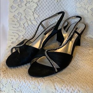 Nina black satin shoes